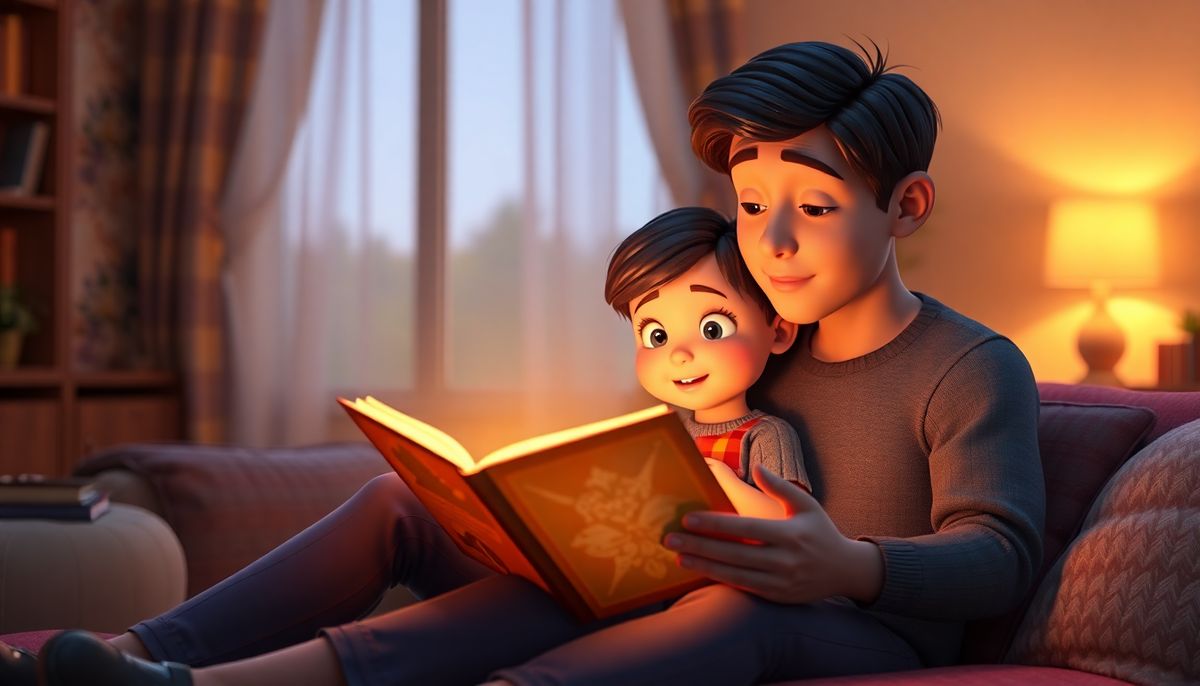 A child reading their own personalized storybook